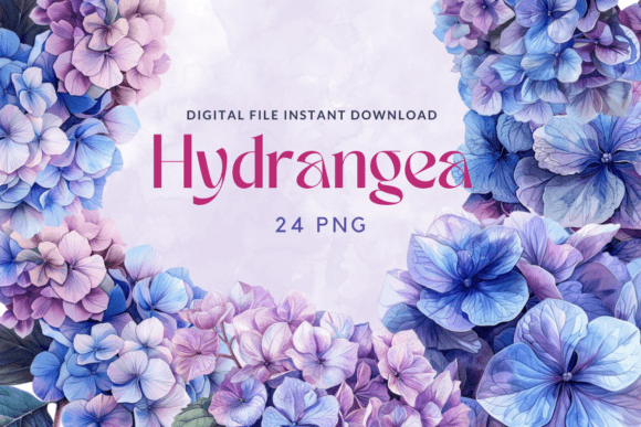 Download Hydrangea Watercolor Flowers Sublimation - Watercolor flowers sublimation Collection
