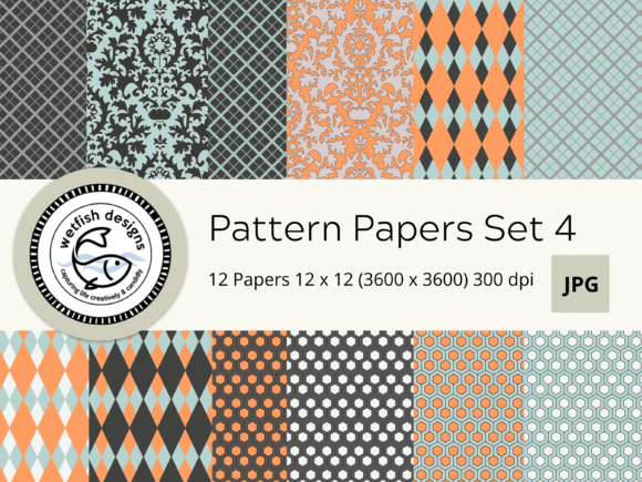 Download Digital Scrapbook Pattern Papers Set 4 - Premium Resources