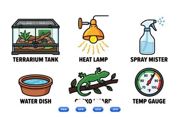 Download Reptile Terrarium Icon Set - Tile Collection