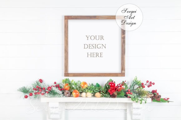 Download Square Realistic Wood Frame Mockup, PSD - Realistic wood Collection