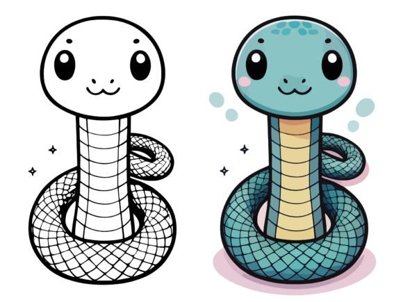 Download Snake Reptile Kawaii Cartoon Characters, - Tile Collection