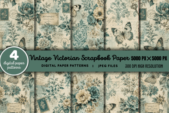 Download Vintage Victorian Scrapbook Pattern 10 - Scrapbook pattern Collection