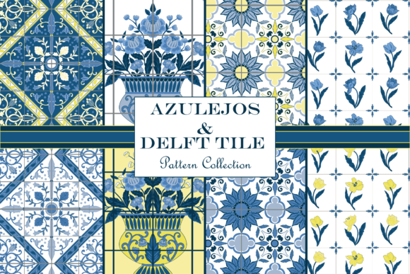 Download Delft Tile Seamless Patterns, Blue White - Tile Collection