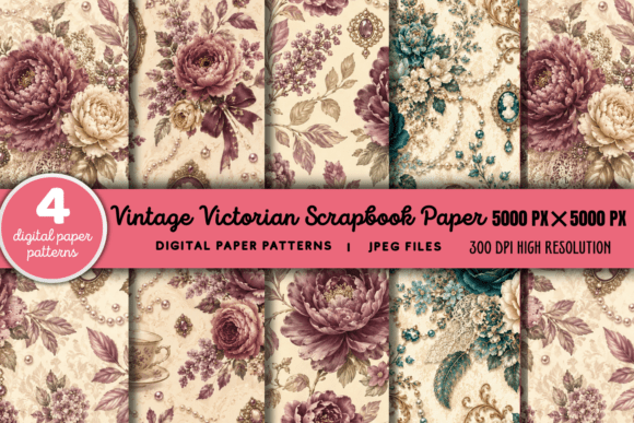 Download Vintage Victorian Scrapbook Pattern 3 - Premium Resources