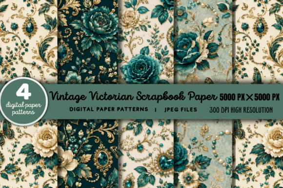 Download Vintage Victorian Scrapbook Pattern 7 - Scrapbook pattern Collection