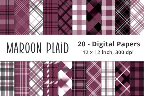 Download Maroon Plaid Scrapbook Pattern Paper - Premium Resources