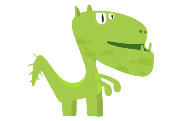 Download Green Reptile Monster. Cartoon Scary Dra - Tile Collection