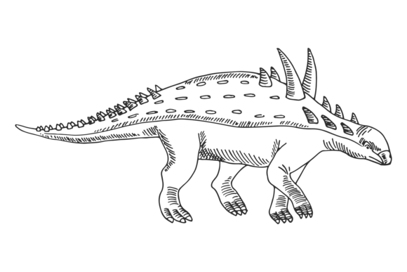 Download Euoplocephalus Drawing. Ancient Reptile - Tile Collection