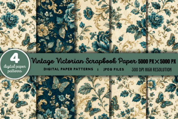 Download Vintage Victorian Scrapbook Pattern 8 - Premium Resources