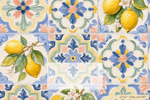 Download Lemon Majolica Tile Pattern Art - Tile Collection